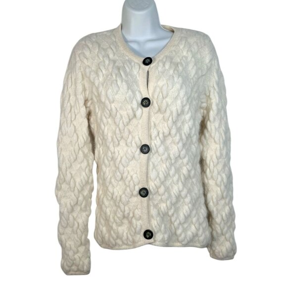 Vintage Henri Bendel Krizia Maglia Button Cardigan Sweater Wool Angora Italy S/M - Picture 1 of 12
